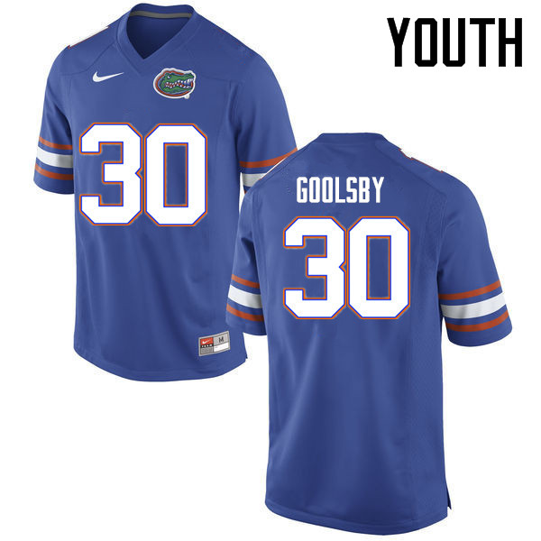 Youth Florida Gators #30 DeAndre Goolsby College Football Jerseys Sale-Blue